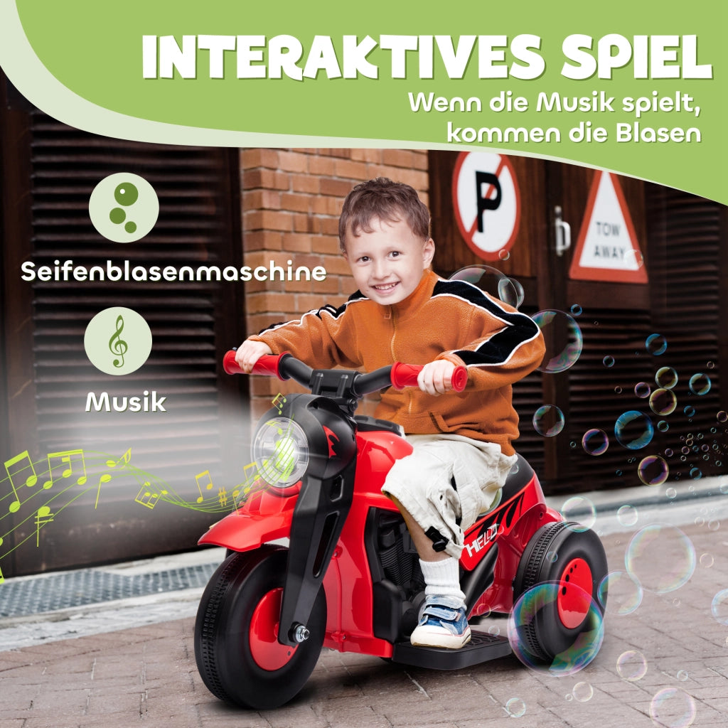 Moto Elettrica Bambini 6V ¨C Xylo ¨C Con Musica e Bolle, 2,5-3 km/h, 2-5 Anni