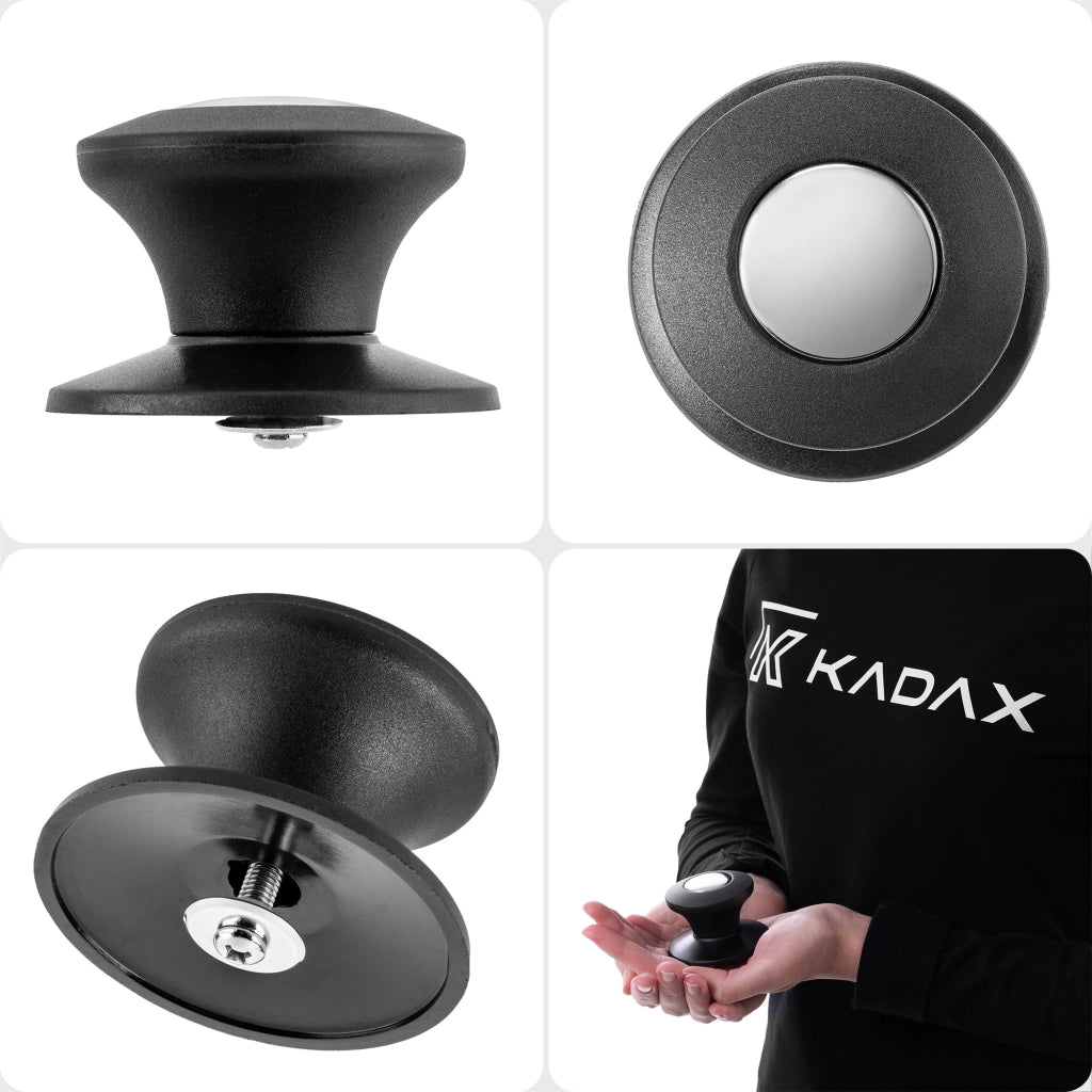Pomello per maniglia del coperchio KADAX per coperchi di pentole, padelle e pentole, nero