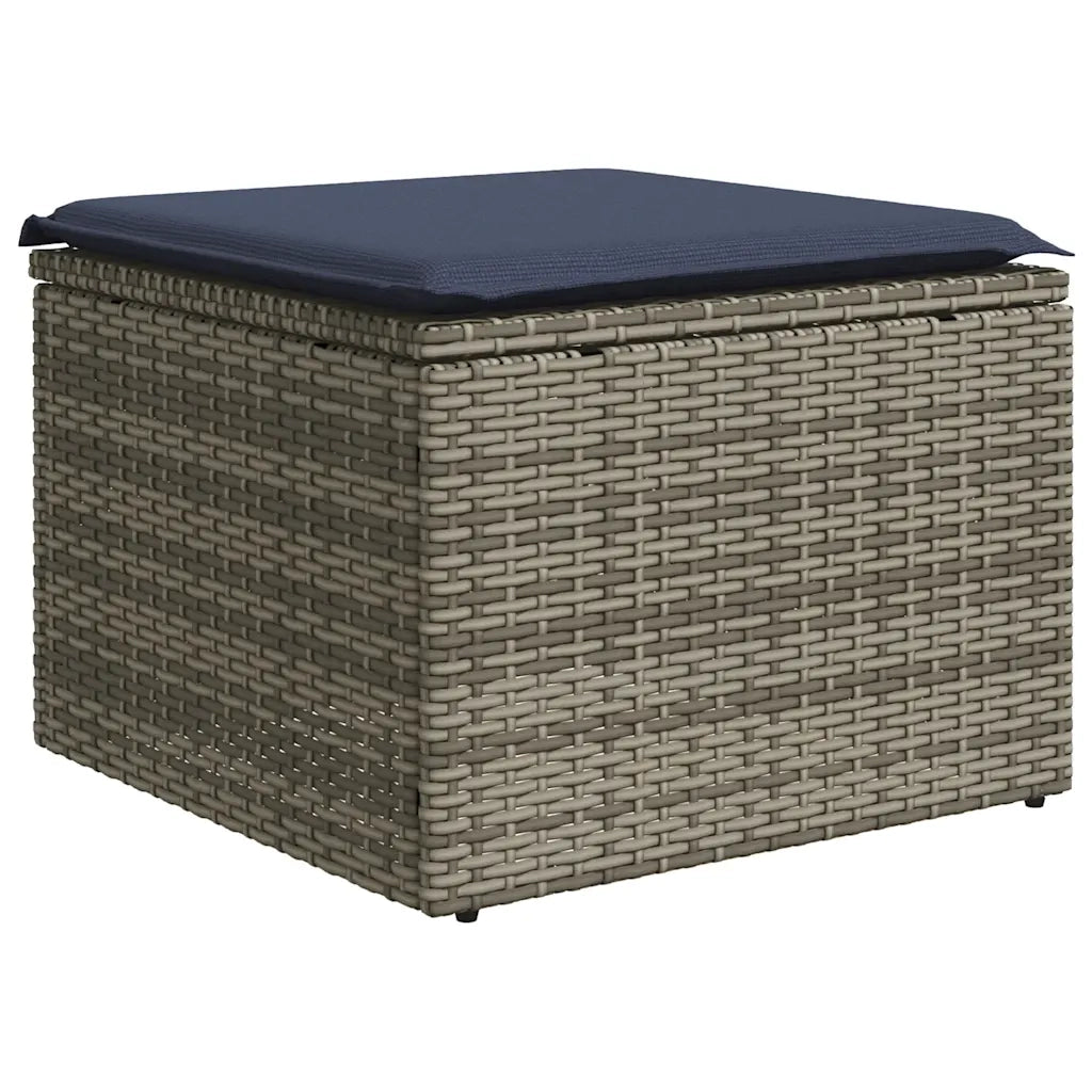 Set Divani da Giardino 6 pz con Cuscini Grigio in Polyrattan