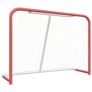 Porta Hockey Rete Rossa Bianca 153x60x118cm Acciaio Poliestere CFW9487273