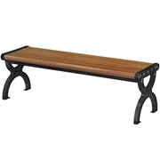 Panchina da giardino 2 posti in metallo con seduta a doghe ¨C Minimal ¨C Marrone 124x39x39 cm