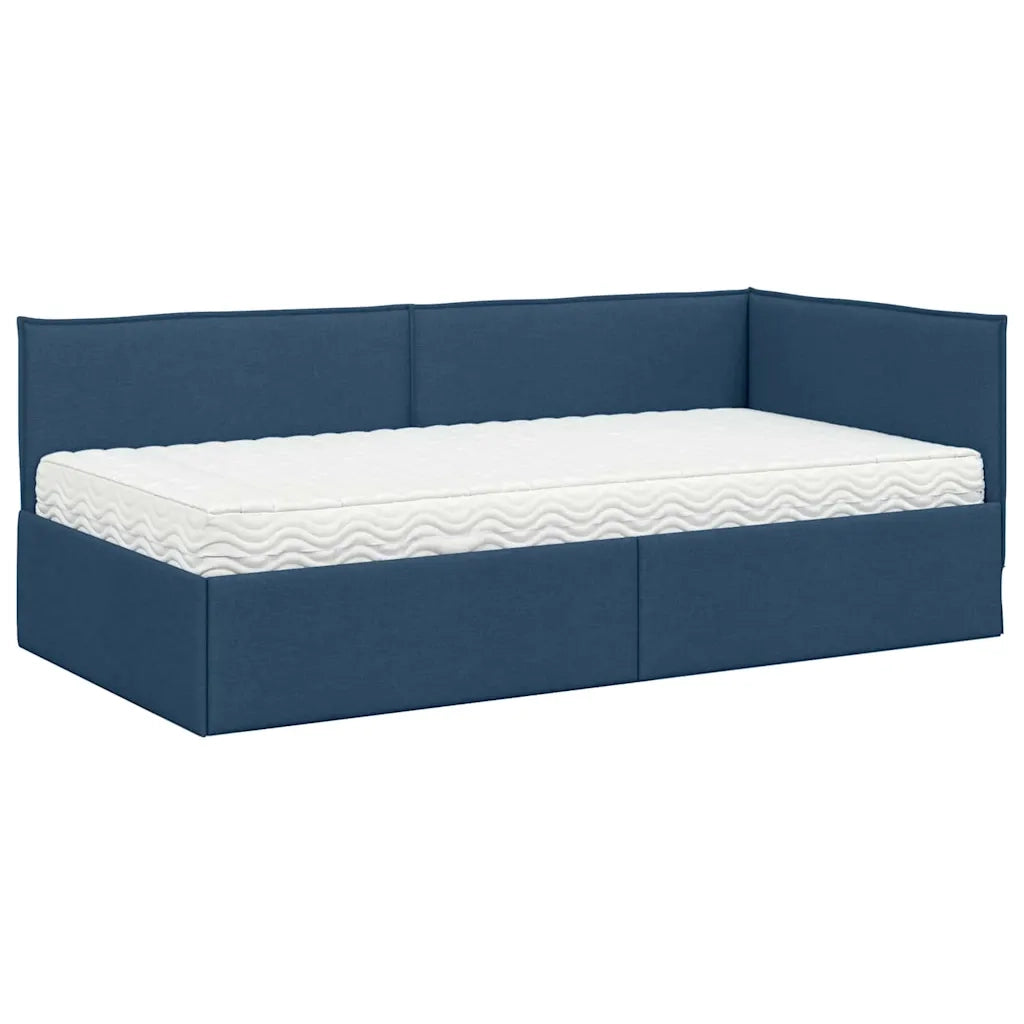 Struttura Letto Angolare con Materasso 2 pcs Blu Velluto 3394028