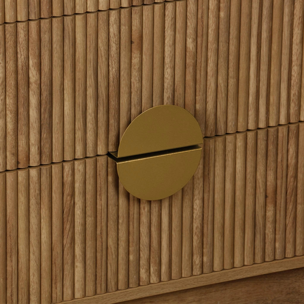 Cassettone con effetto legno di mango a 4 cassetti, effetto legno