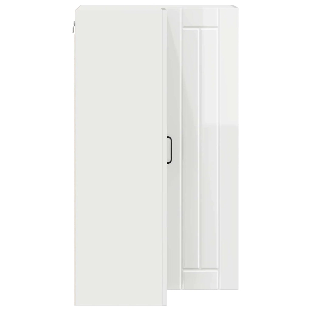 Pensile da cucina | Mobile angolare per parete LUCCA Bianco Lucido 57 x 57 x 100 cm