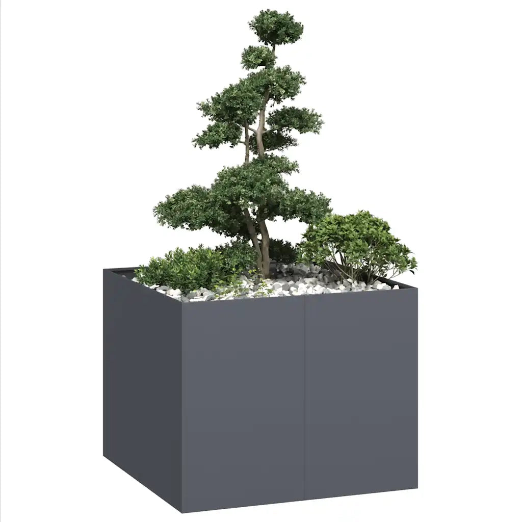 Fioriera | Cassetta per fiori | Vaso Antracite 100x100x80 cm in Acciaio