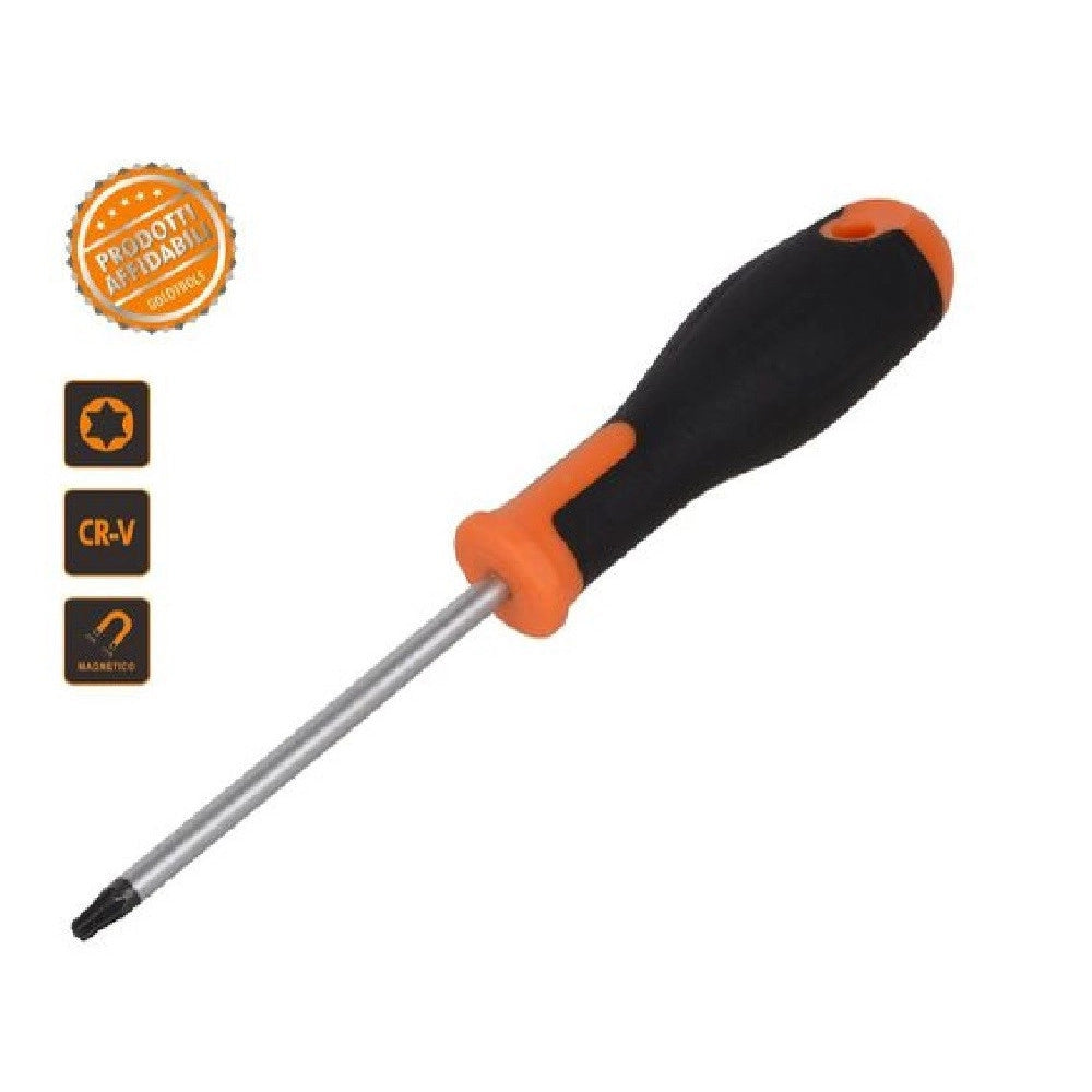 Trade Shop - Cacciavite Giravite 3 X 75 Mm Con Punta Magnetica A Stella In Acciaio Cr-v 91883 -