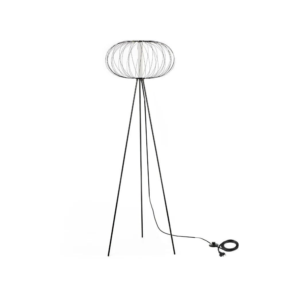 Lampada da terra LED Resplandor in acciaio e acrilico nero | Duzzle