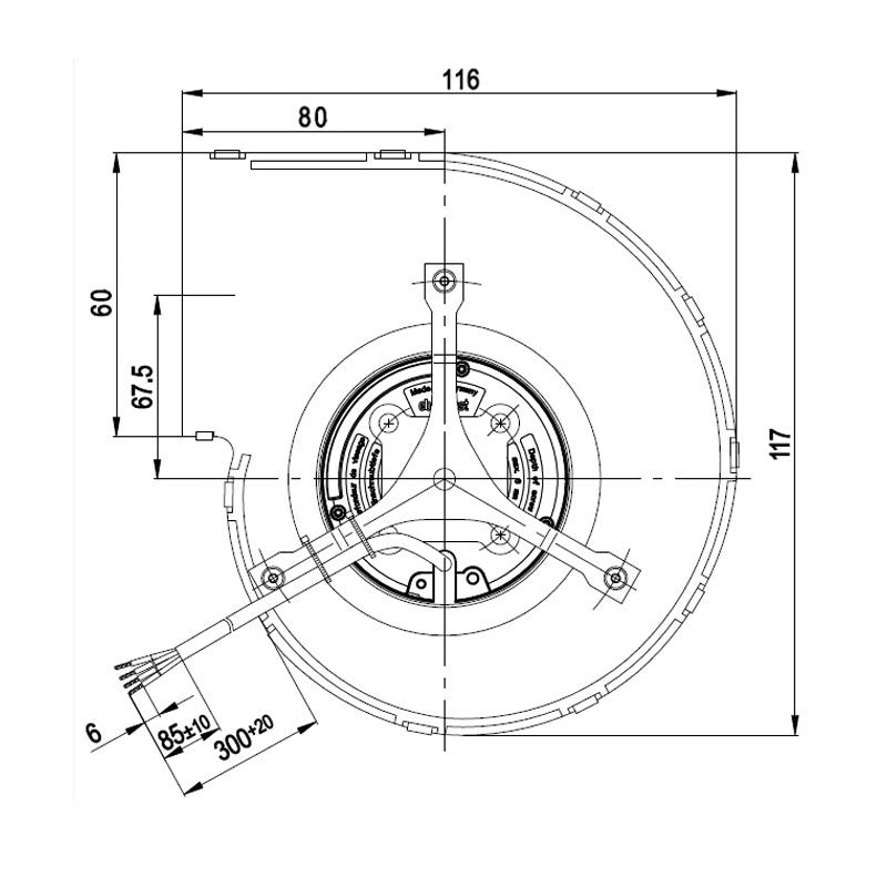 VENTILATORE CENTRIFUGO EBM D2E120 85W