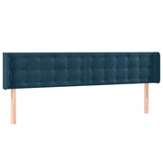Testiera | Testata ad Orecchio Blu Scuro 183x16x78/88 cm in Velluto