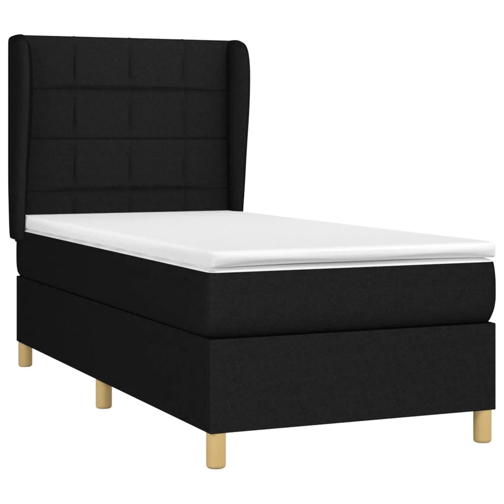 Giroletto a Molle con Materasso Nero 100x200 cm in Tessuto 3128503