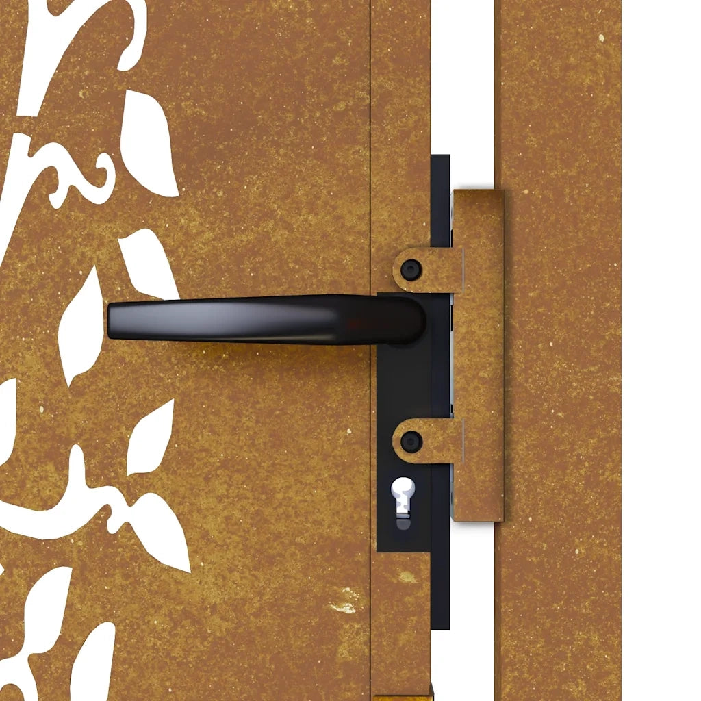 Cancello da giardino 100x100 cm in acciaio Corten con design ad albero 153215