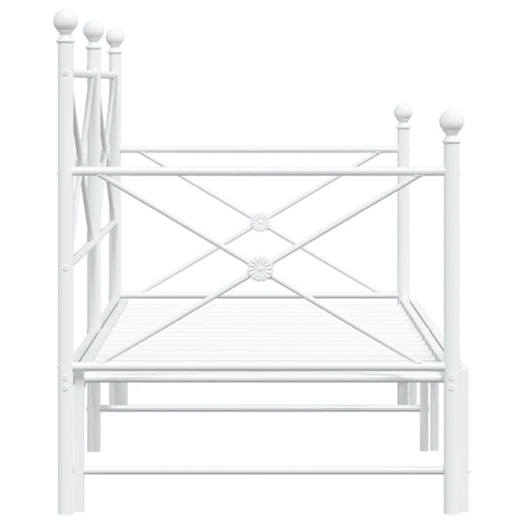 Divano letto | Sof¨¤ letto | Letto singolo Estraibile senza Materasso Bianco 90x200cm Acciaio