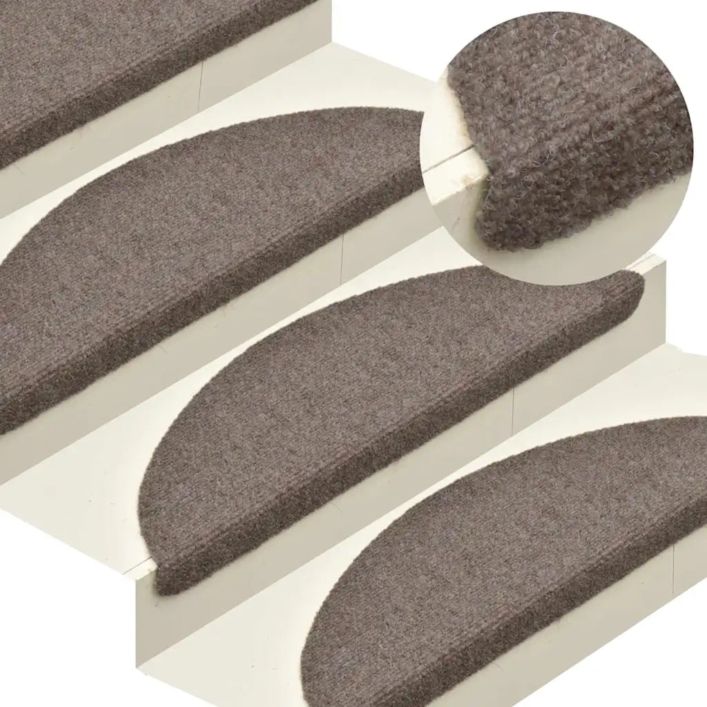 Tappetini per scale autoadesivi 20 pz 56x17x3 cm beige semicircolari 3365676