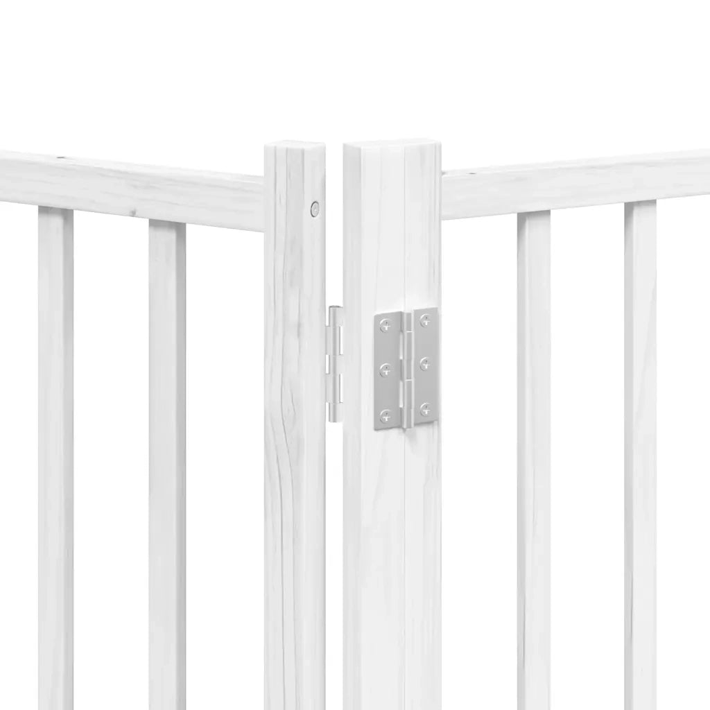 Cancello Cani Porta Pieghevole Bianco 12 Pannelli 640 cm Pioppo 3155734