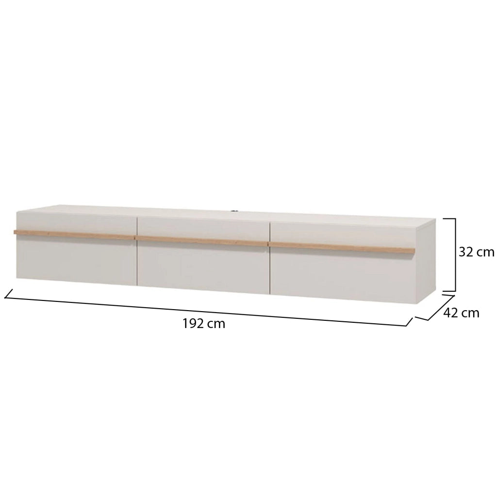 Paitone, Mobile Porta tv un Ripiano, 192x41.5x32h cm Beige