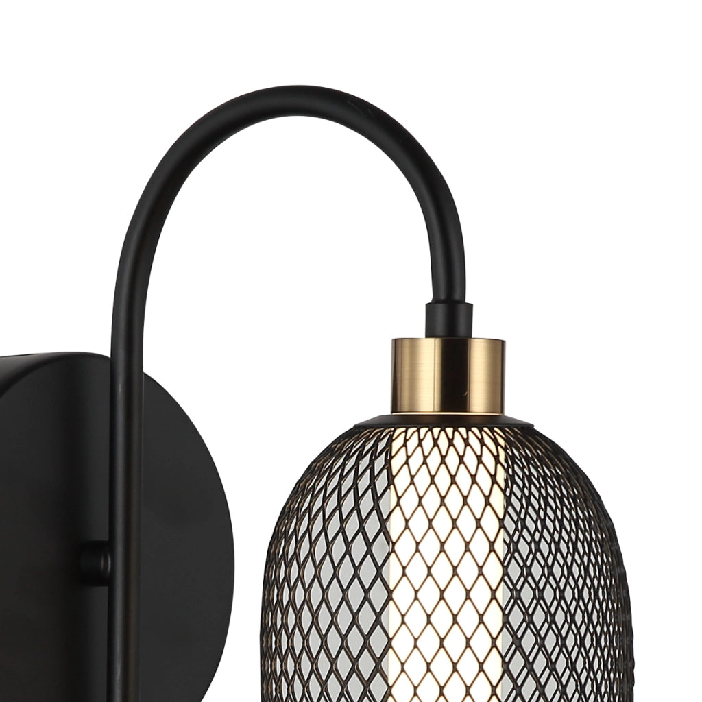 Applique Marco Italux nera moderna LED 6W 3000K calda