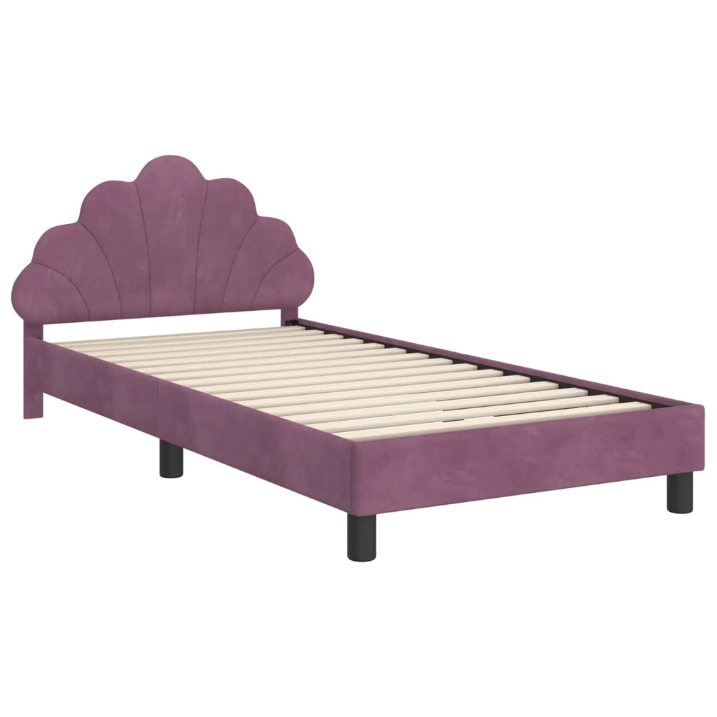 Struttura letto bambini con testata Viola 90 x 200 cm Velluto 42011166