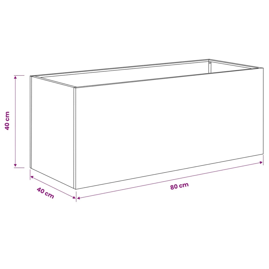 Vaso da giardino Ruggine 80 x 40 x 40 cm Acciaio Corten 8005244