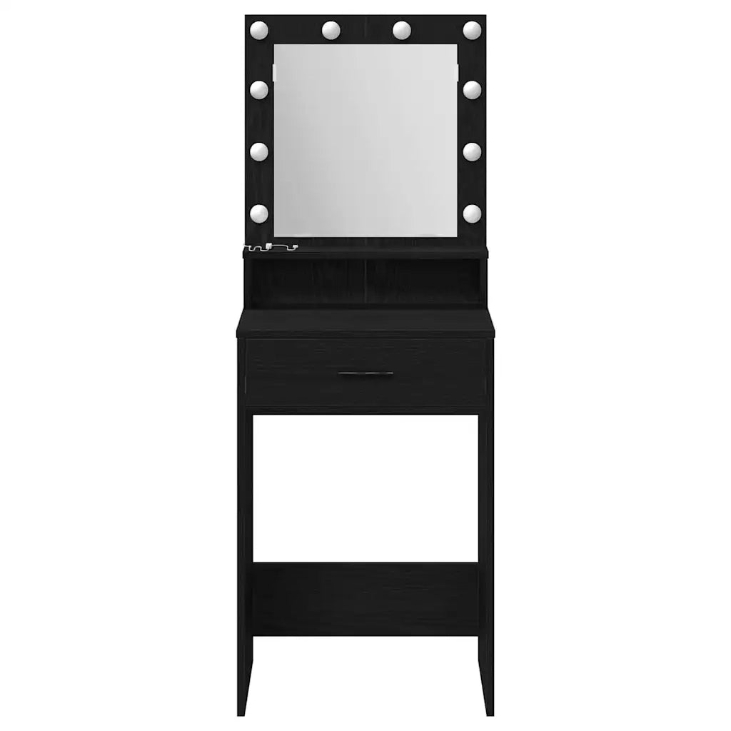 Tavolo da Trucco Rovere Nero 50 x 41 x 135 cm Legno multistrato 865092