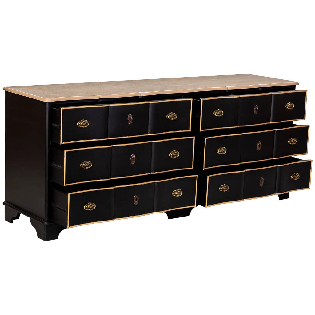 Credenza in legno 193x50x80h cm nera