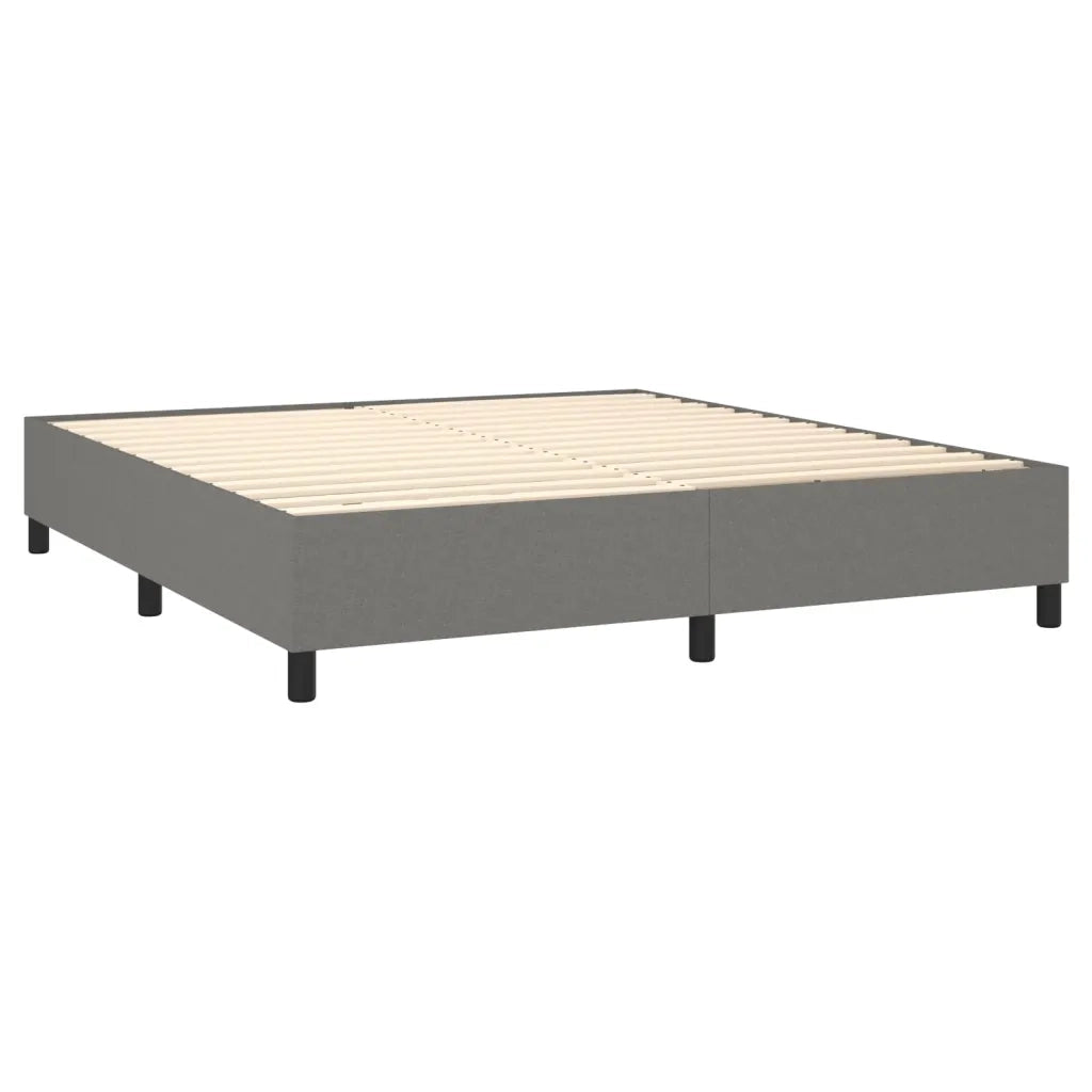 Giroletto a Molle con Materasso Grigio Scuro 160x200 cm Tessuto 3136926