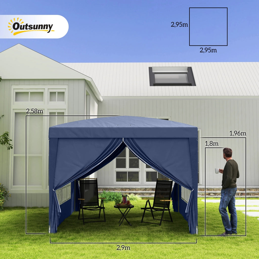 Carpa da Giardino Pieghevole 3x3 m ¨C zephmum ¨C Blu