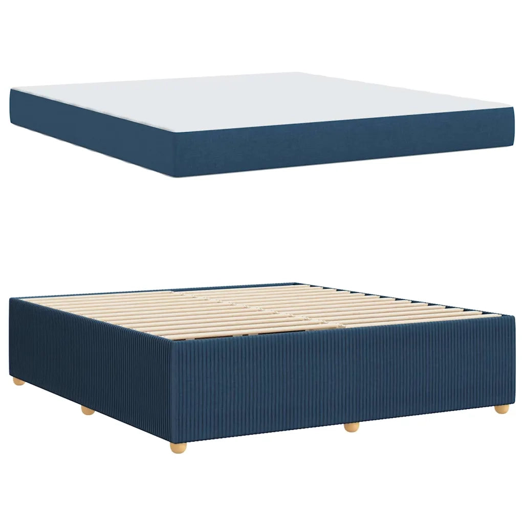 Struttura del letto con materasso Blu 180 x 200 cm Tessuto 3398424