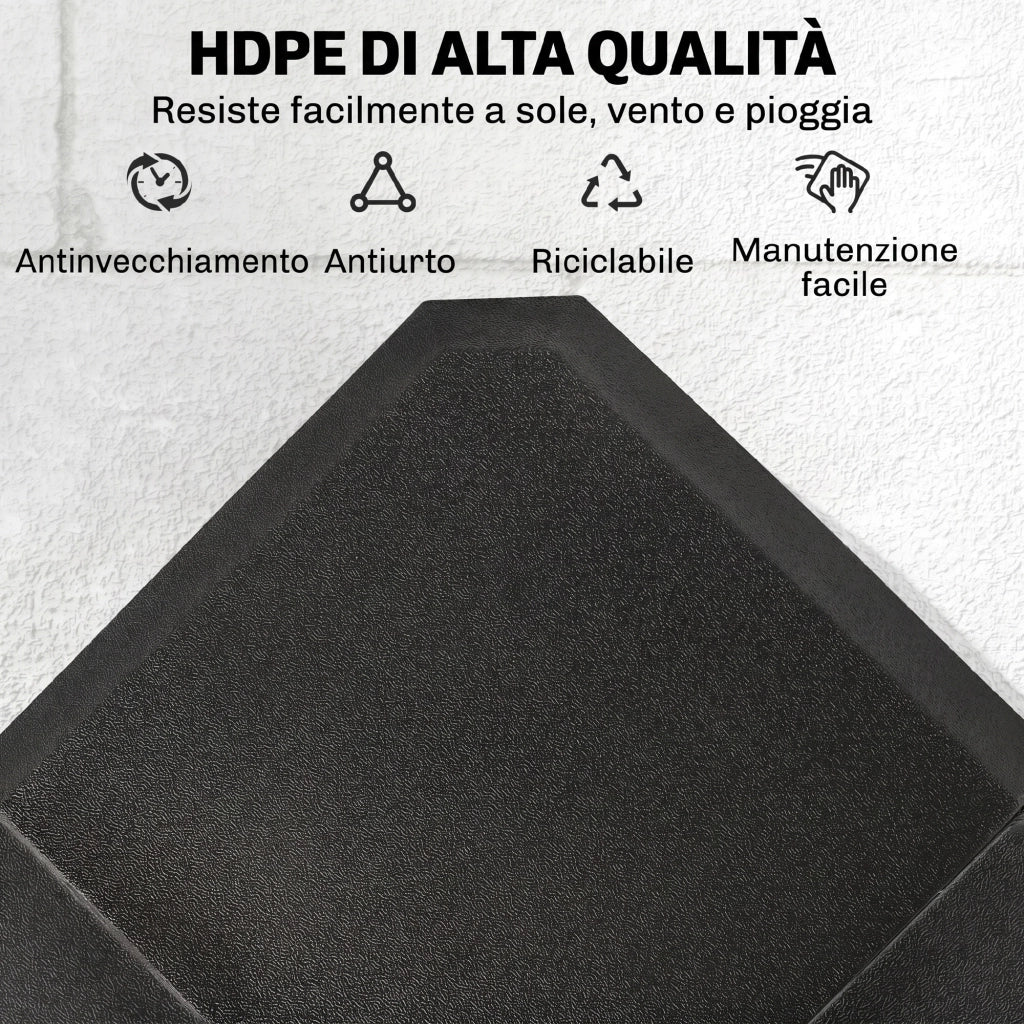Base per Ombrellone 4 Pezzi Riempibile ¨C Minimal ¨C Nero 100x100cm