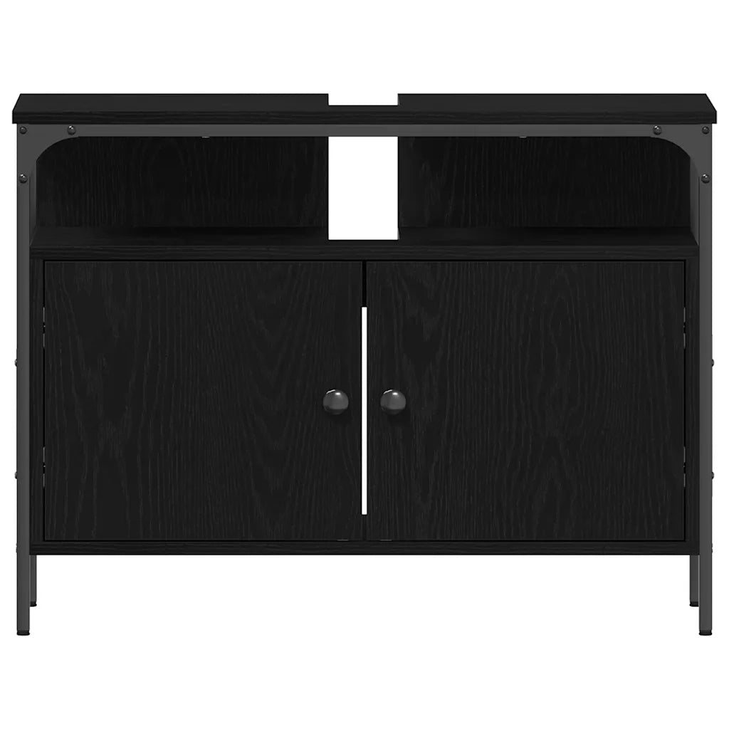 Armadio per Lavabo da Bagno Rovere nero 80 x 30 x 60 cm 862237