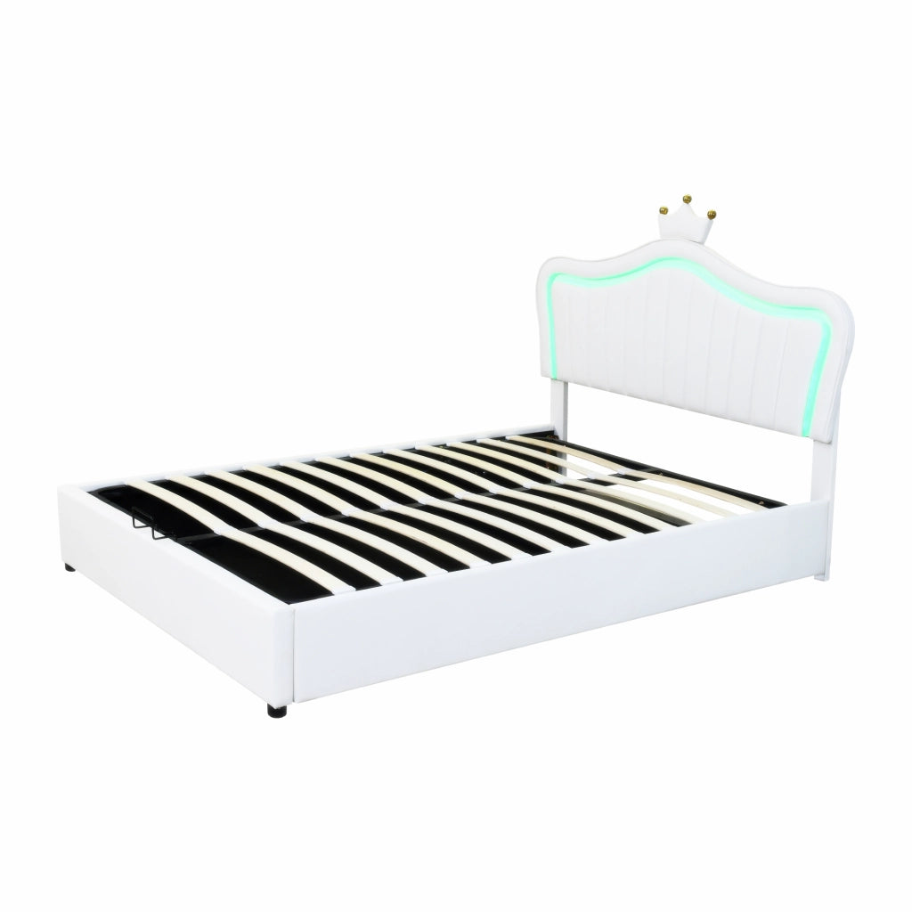 letto imbottito pu bianco 140 x 200 cm