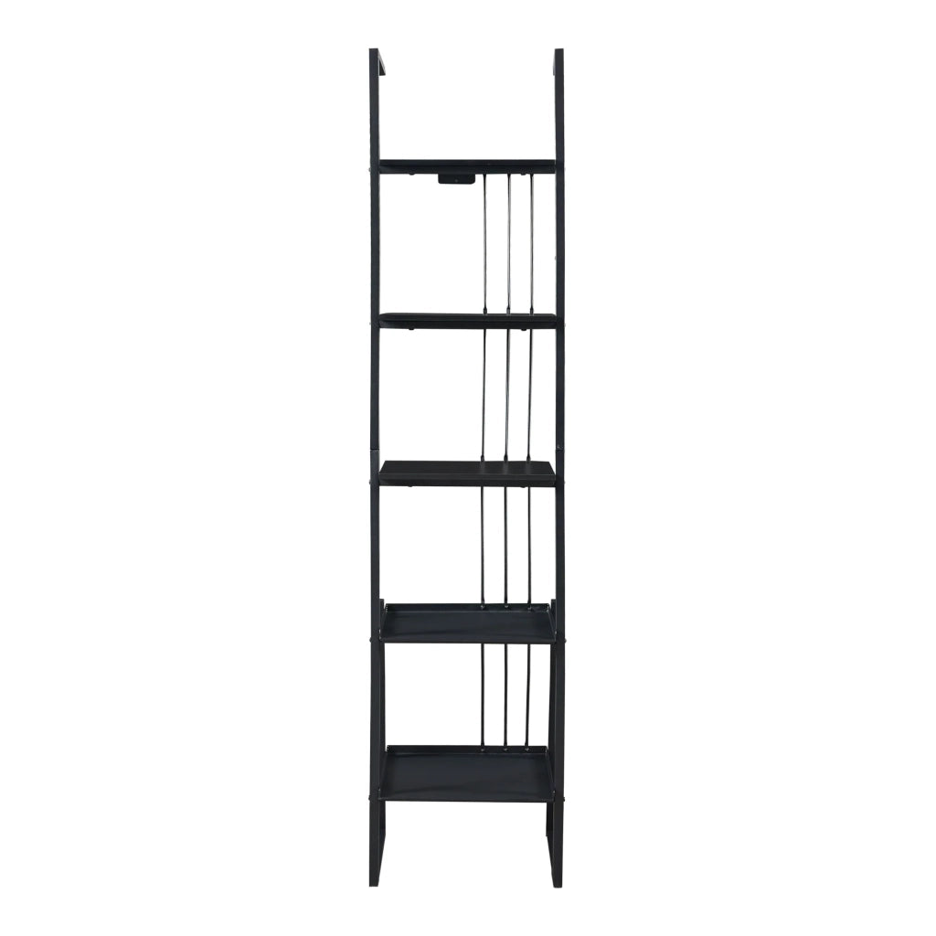 Set di 2 mobili con scala scaffale e scrivania nera 03_0009368