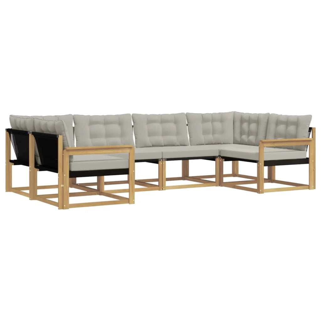 Set di divani da esterno 6 pz Bianco e Grigio Chiaro 3389013