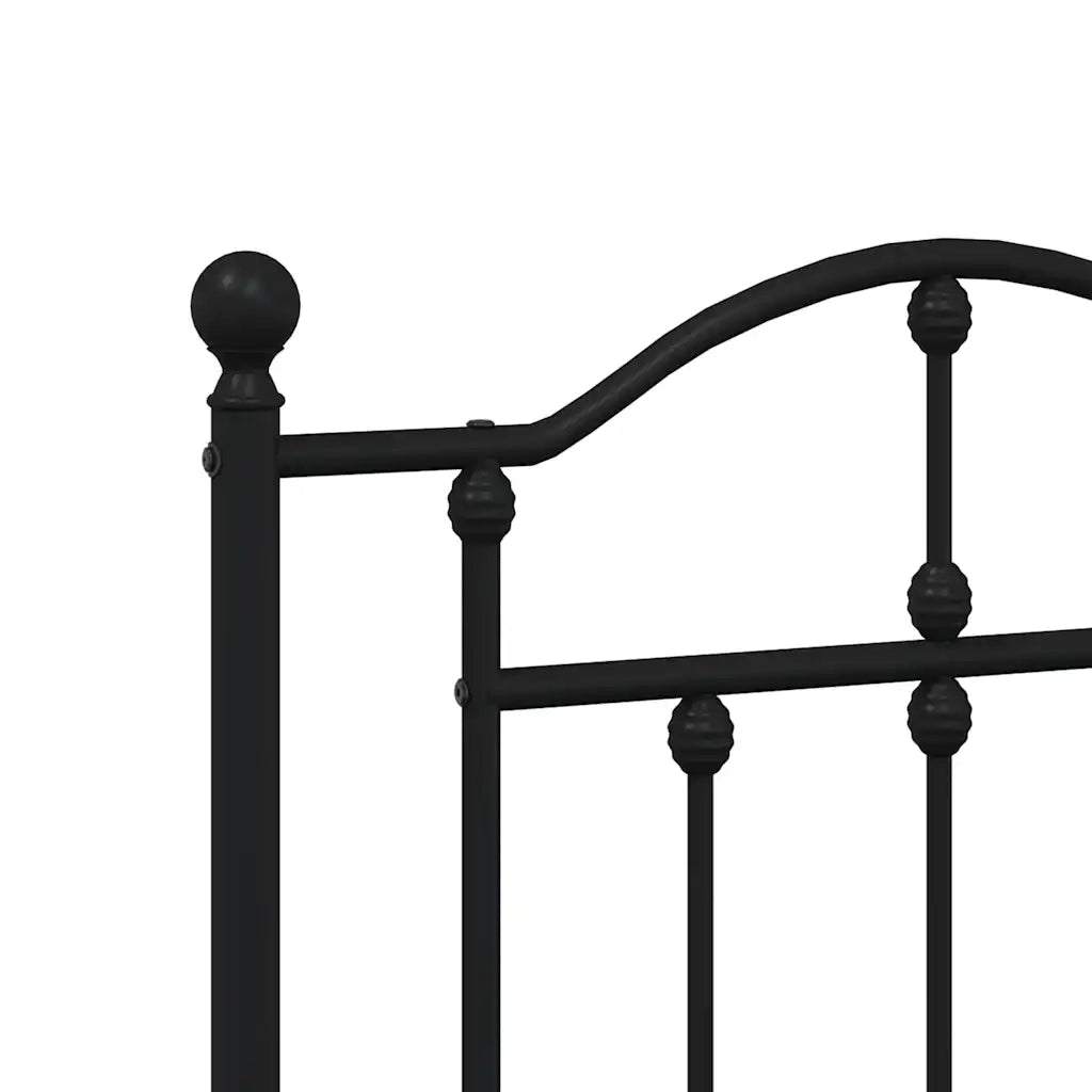 Letto matrimoniale | Letto per adulti | Giroletto con Testiera e Pediera Metallo Nero 140x190 cm