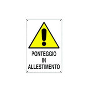 Cartello di pericolo ponteggio in allestimento in polionda cm 50x70