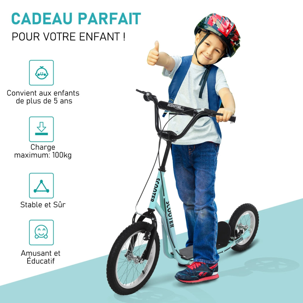 Trottinette Grandi Ruote Pneumatiche ¨C zephmum ¨C Blu Cielo Nero