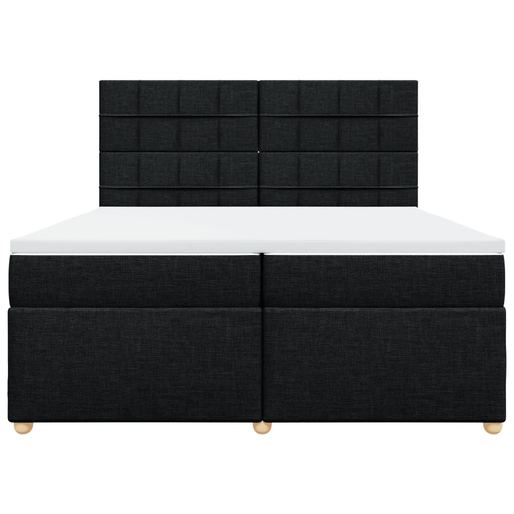 Giroletto a Molle con Materasso Nero 200x200 cm in Tessuto 3291389