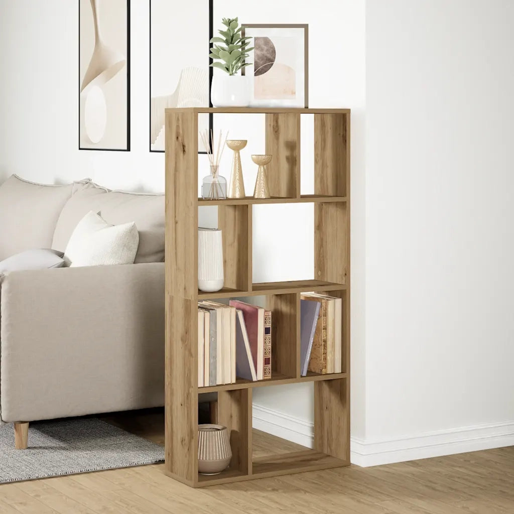 Libreria-Scaffale per Libri-Mobile di Stoccaggio Rovere Artigianale 60x20x120 cm in Truciolato