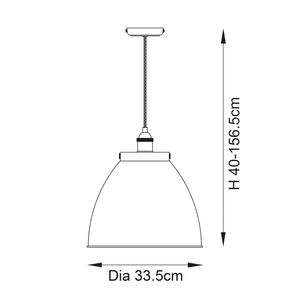 Lampada a sospensione industriale Ø34 nero opaco E27