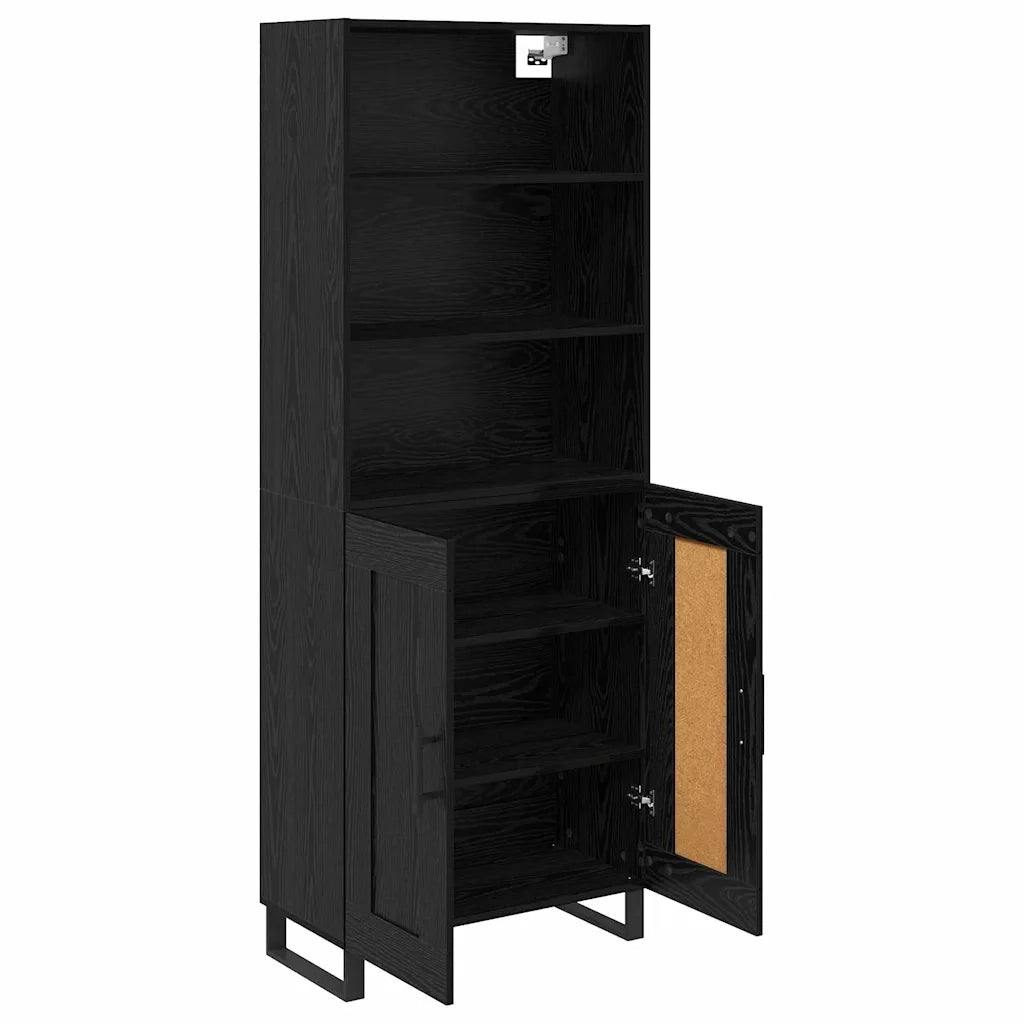 Credenza-Buffet-Armadio da cucina Rovere Nero 69,5 x 34 x 180 cm Legno multistrato 202770