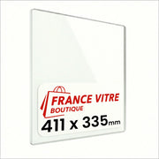 411 x 335 x 4 mm - Vetro per stufa a legna - vetro camino di ricambio - vetro per caminetto resistente al fuoco - France Vitre