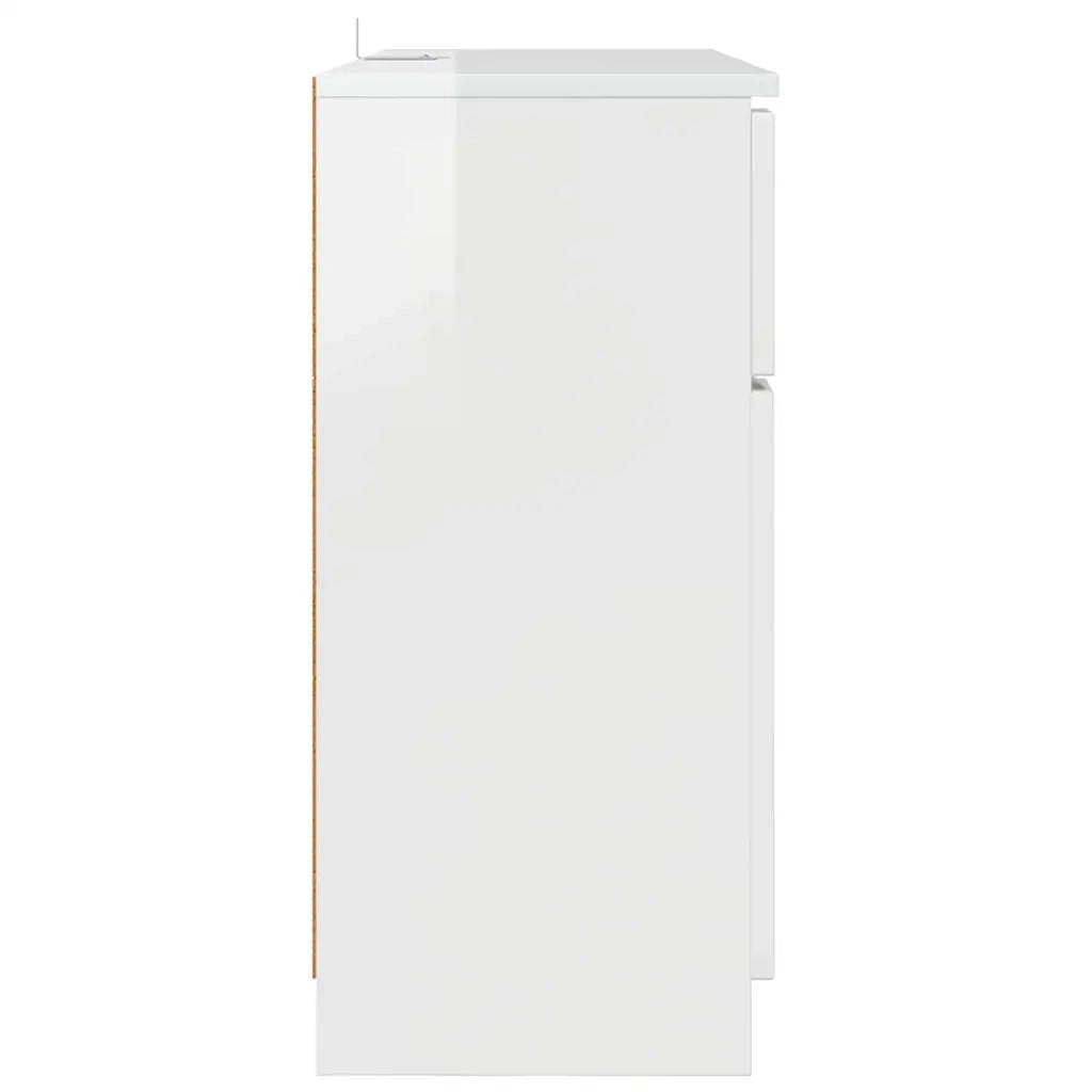 Credenza-Buffet-Armadio da cucina Bianco Lucido 100 x 30 x 65,6 Legno multistrato