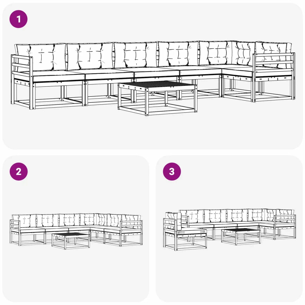 Set di divani da esterno 7 pcs Bianco e Antracite 3386536