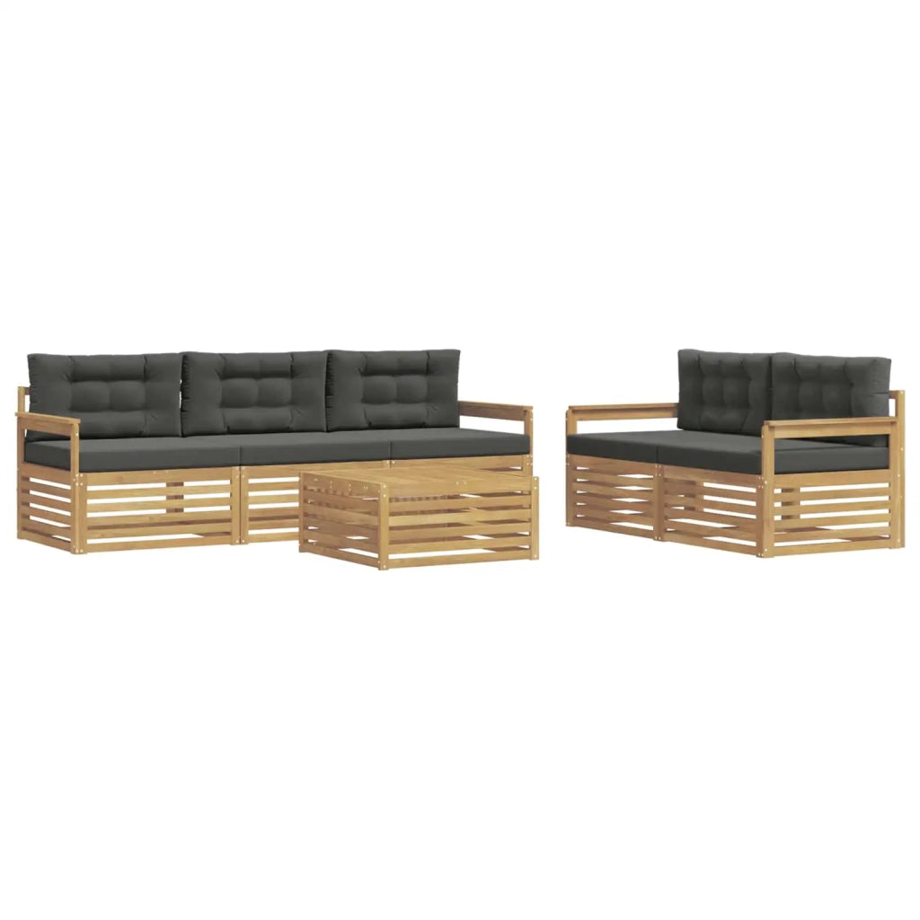 Set di divani da esterno 6 pcs Bianco e Antracite 3390032