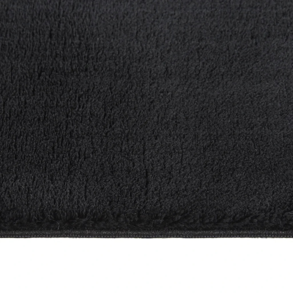 Tappeto Lavabile Soffice Pelo Corto 160x230 cm Antiscivolo Nero 342186