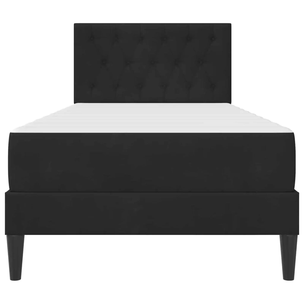 Letto singolo | Letto per adulti | Struttura letto con materasso Nero 80 x 200 cm Velluto