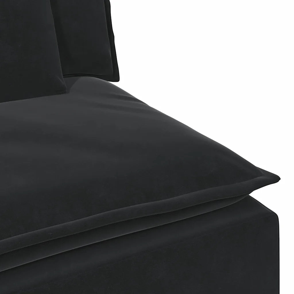 Divano Modulare con Cuscini-Sofa Modulare-Divanetto Nero 753075