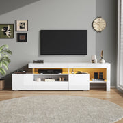 Mobile TV con LED ¨C MINIMAL ¨C Bianco Lucido, 192x37x53 cm