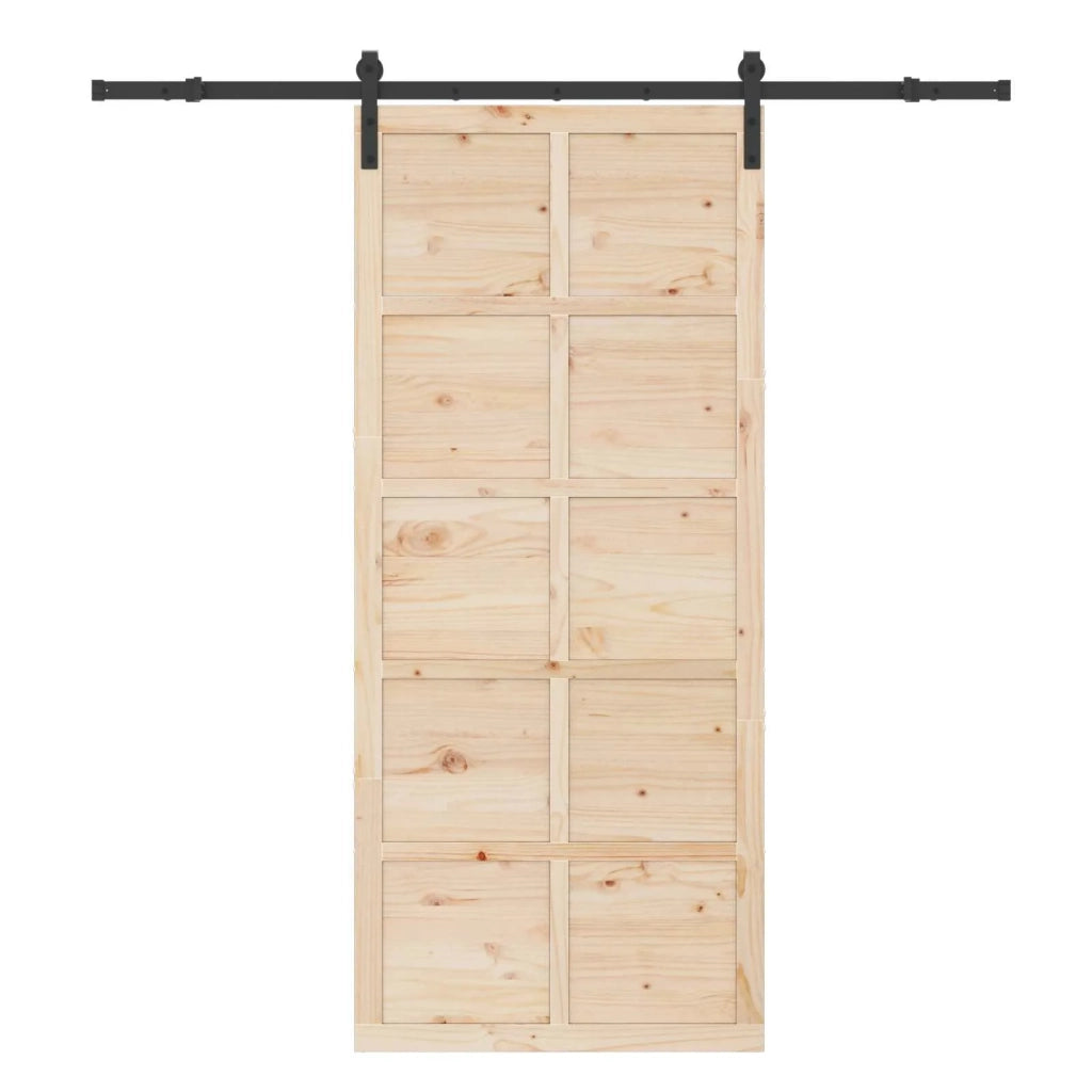 Porta scorrevole Naturale 100 x 208 cm Legno Massello di Pino 3445668