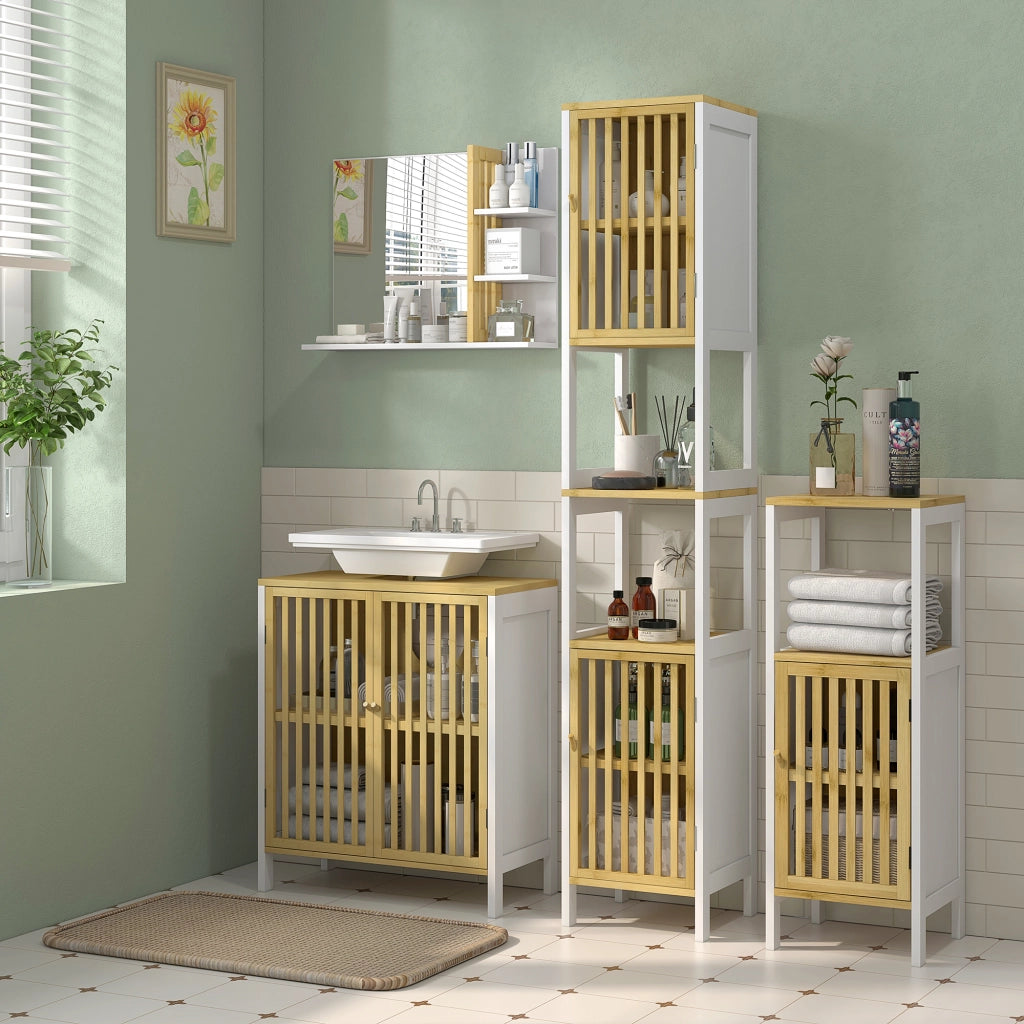 Mobile sottolavabo con ante e ripiano regolabile ¨C Xylo ¨C Bamb¨´ e MDF 60x30x70 cm