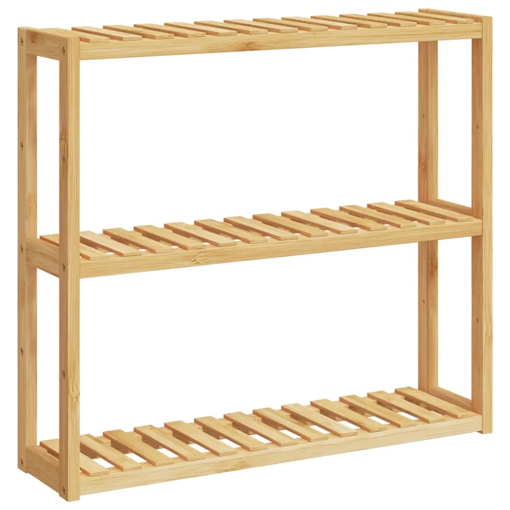 Mensola da Bagno 3 Ripiani Montaggio a Parete 60x15x54cm Bamb¨´ CFW1438555